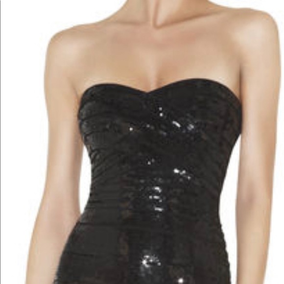Herve Leger XS Daría Black Bandage Sequined Corset - Picture 4 of 9